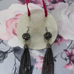 Silver chain dangle earrings